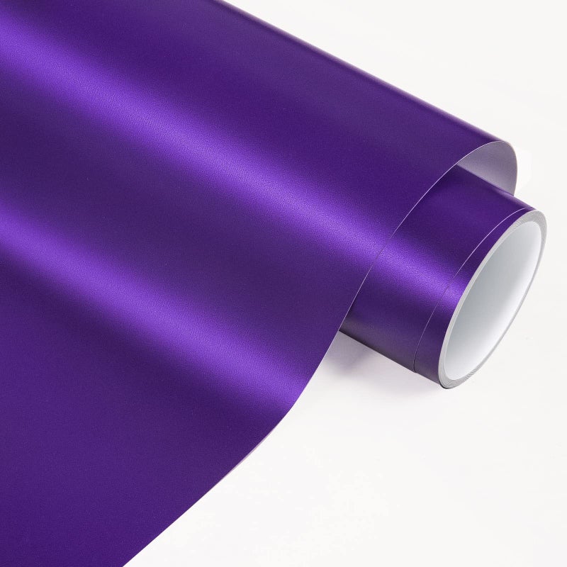 VINYL FROG Purple Metallic Matte Adhesive Vinyl, 12" x 6ft Roll - Craft Vinyl for Home Decor, Mug, Car & Other Stickers - Image 1