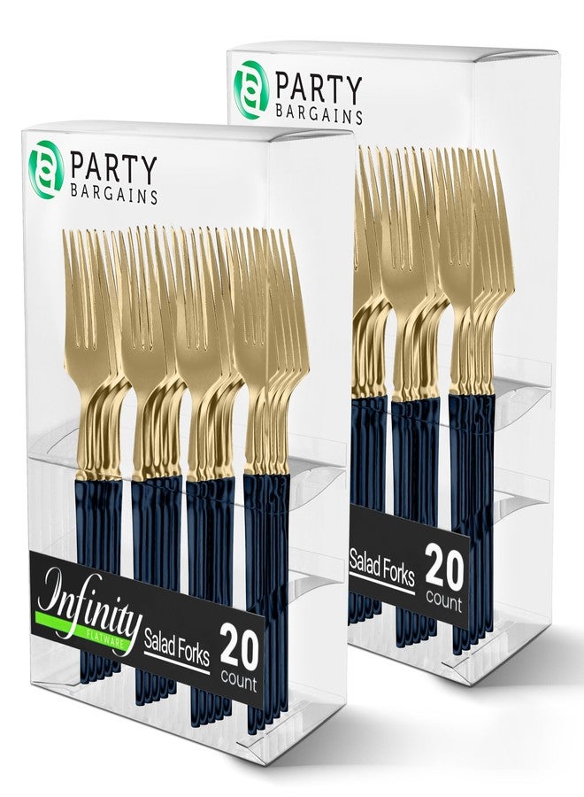 Party Bargains شوكة سلطة بلاستيكية قابلة للتصرف من بارغينز للحفلات، تصميم حديث لانهائي، 40 قطعة - Image 1
