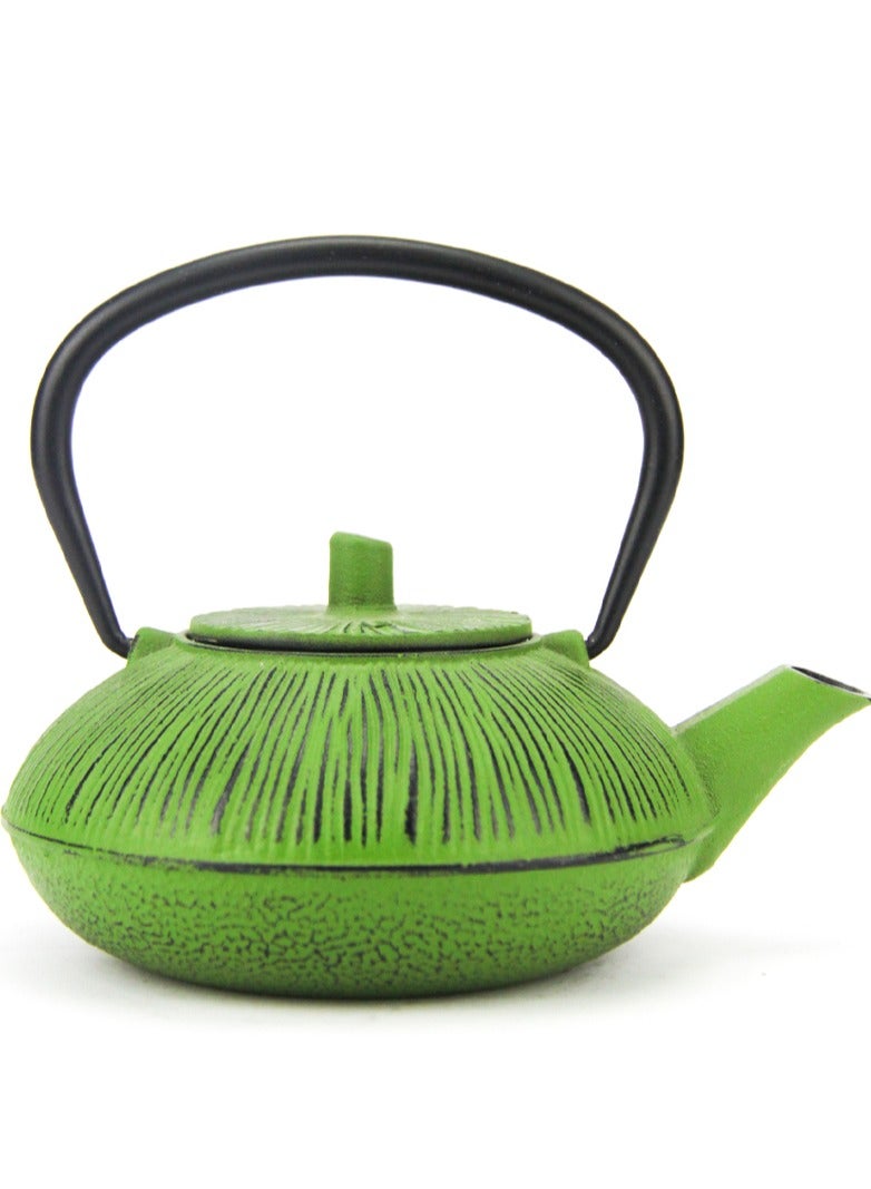 Tealand Durable Coated with Enamel Interior Cast Iron Teapot with Stainless Steel Infuser for Brewing Loose Tea Leaf 0.5 Liter Green - Image 1