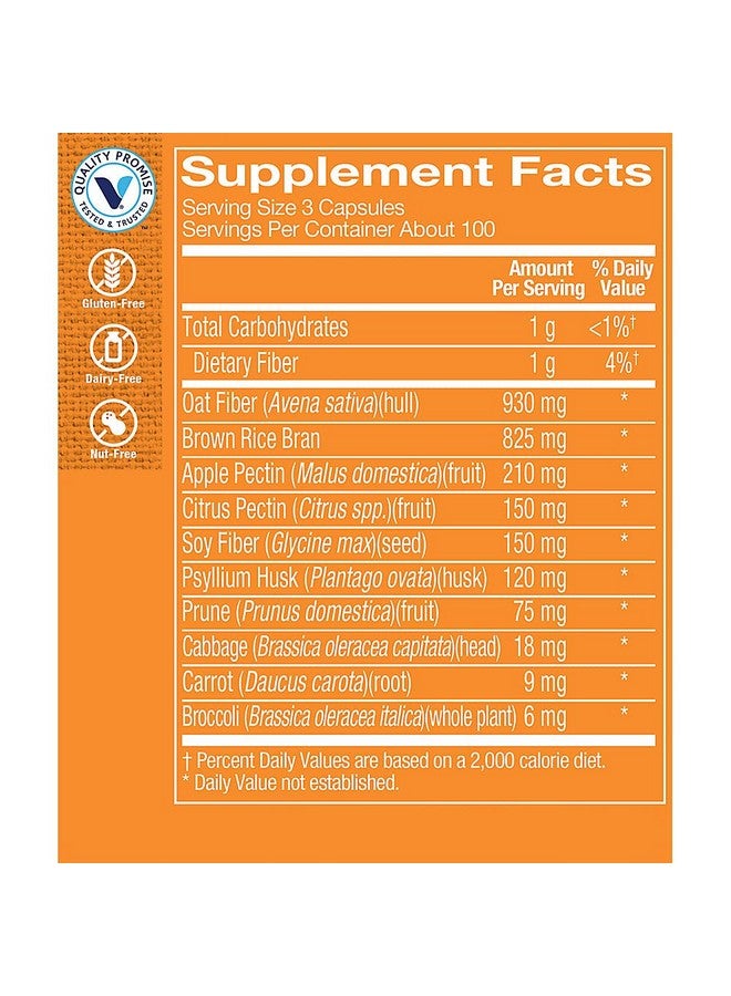 The Vitamin Shoppe Fiber Blend, A Natural Source of Insoluble and Soluble Fiber, Supports Digestive Health & Regularity (300 Capsules) - Image 3