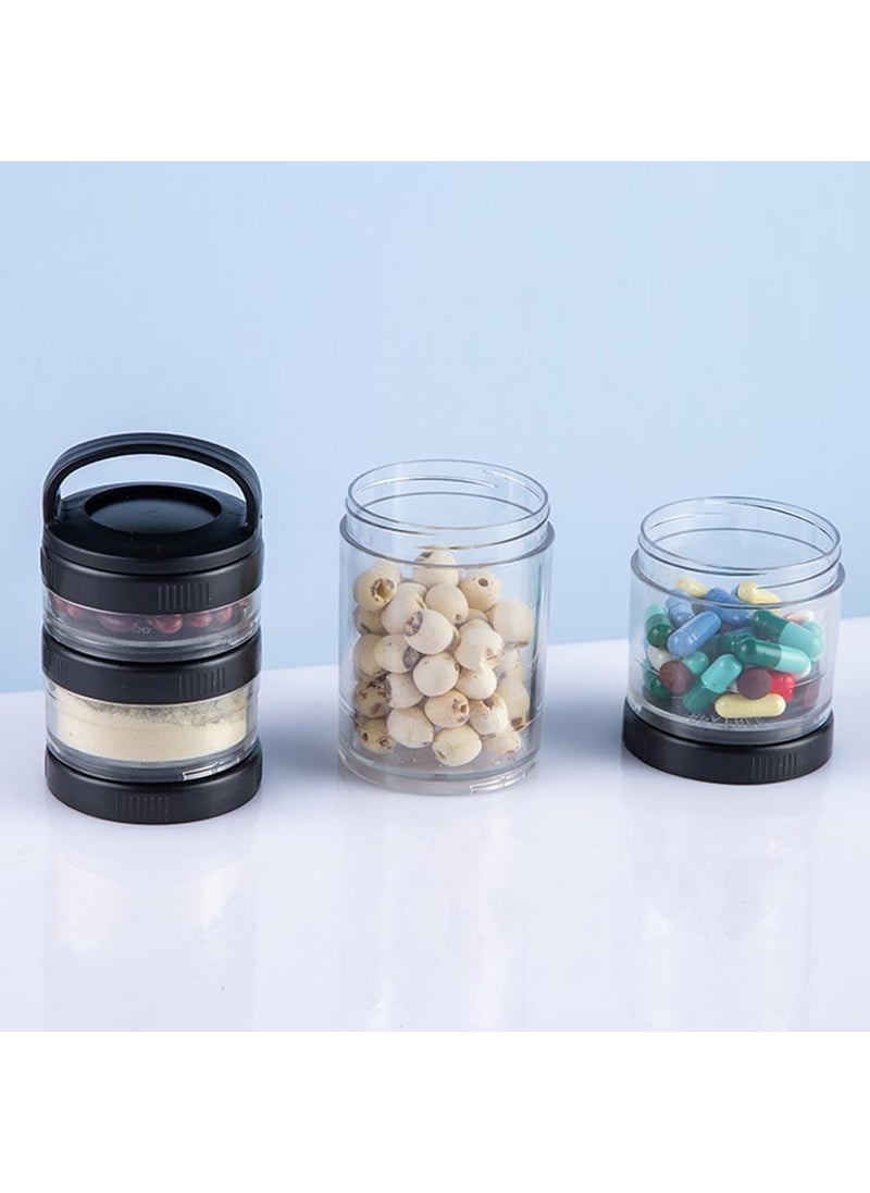 Lemonzza Lemonzza Portable Stackable Snack Container 4 Layer Snack Container Nut Box Snack Storage Jars and Portion Control Food Storage Container with Lid Twist Lock Storage Container Snack Cups  - Image 2