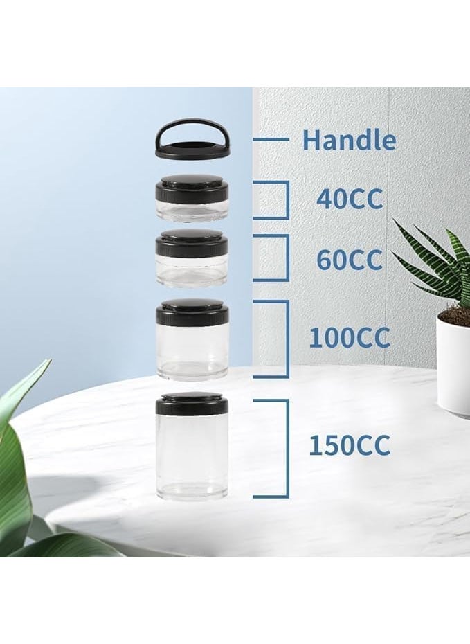 Lemonzza Lemonzza Portable Stackable Snack Container 4 Layer Snack Container Nut Box Snack Storage Jars and Portion Control Food Storage Container with Lid Twist Lock Storage Container Snack Cups  - Image 3