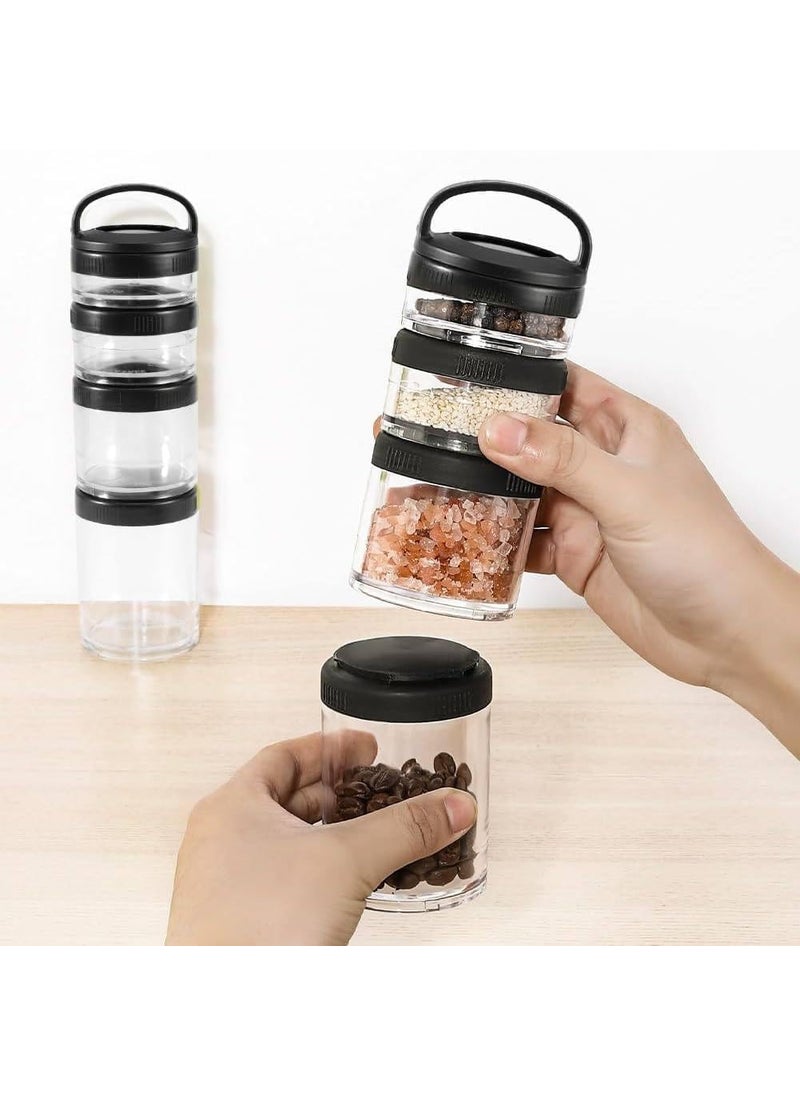 Lemonzza Lemonzza Portable Stackable Snack Container 4 Layer Snack Container Nut Box Snack Storage Jars and Portion Control Food Storage Container with Lid Twist Lock Storage Container Snack Cups  - Image 5
