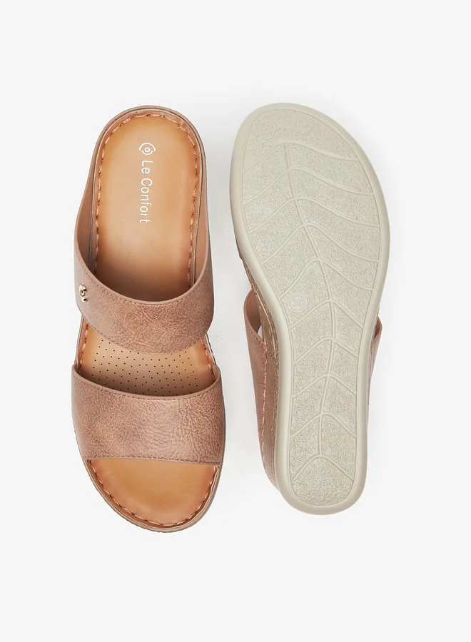 Le Confort Women Solid Slip-On Sandals With Wedge Heels