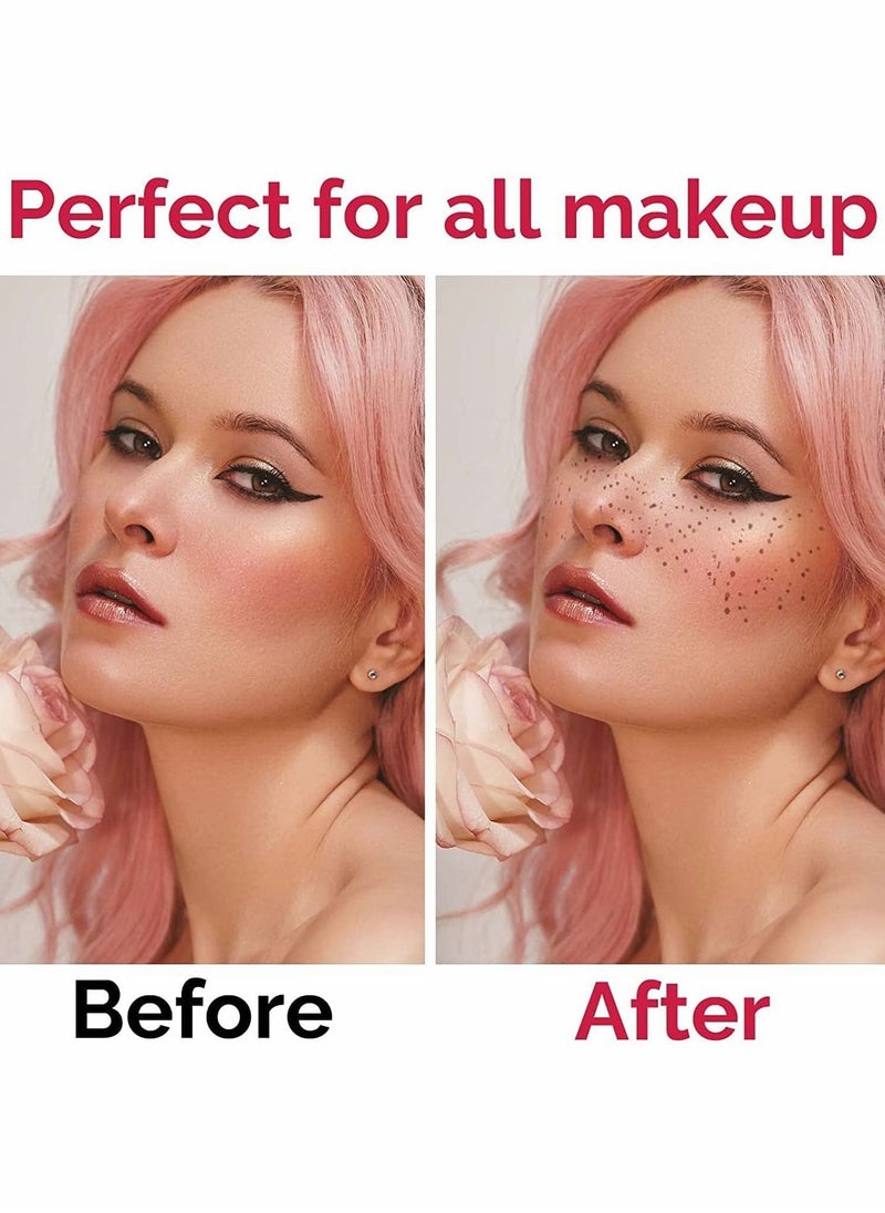 Y&D - Freckles Temporary Tattoos, 6 Sheets 12 Pcs Face Tattoo Stickers Waterproof Natural Looking Fake Tattoos Freckle Patch, Makeup Accessories for Women - Image 1
