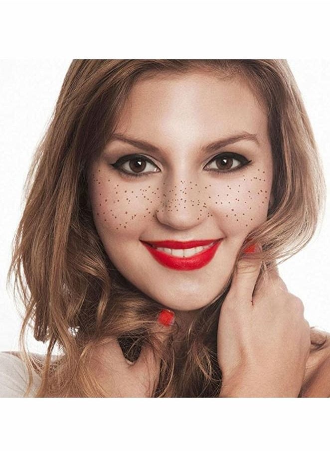 Y&D - Freckles Temporary Tattoos, 6 Sheets 12 Pcs Face Tattoo Stickers Waterproof Natural Looking Fake Tattoos Freckle Patch, Makeup Accessories for Women - Image 1