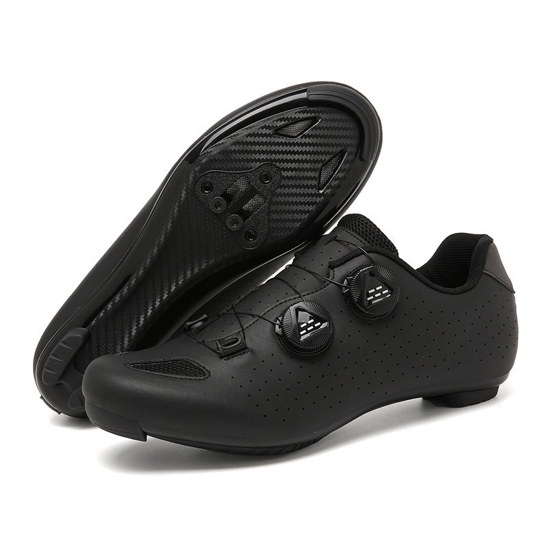 Generic Cross-border New Bicycle Shoes Men and Women Couples Cycling Shoes Outdoor Off-road Lock Shoes Unlocked Rubber Shoes Black road bottom