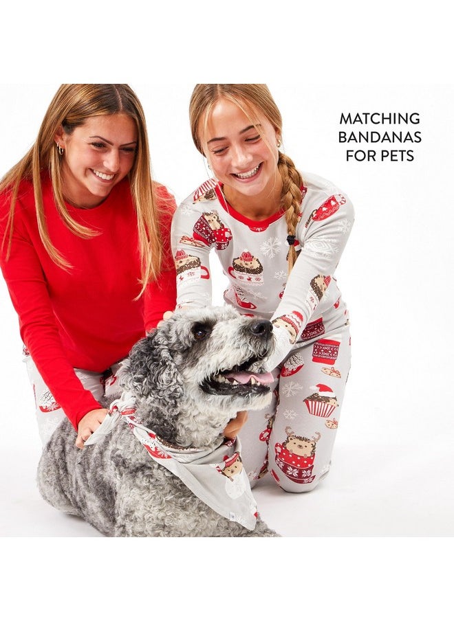 HonestBaby HonestBaby Family Matching Holiday Pajamas Organic Cotton for Men, Women, Kids, Toddlers, Baby Boys, Girls, Unisex Pets , Hedgehog N Cocoa, Medium/Large  - Image 5