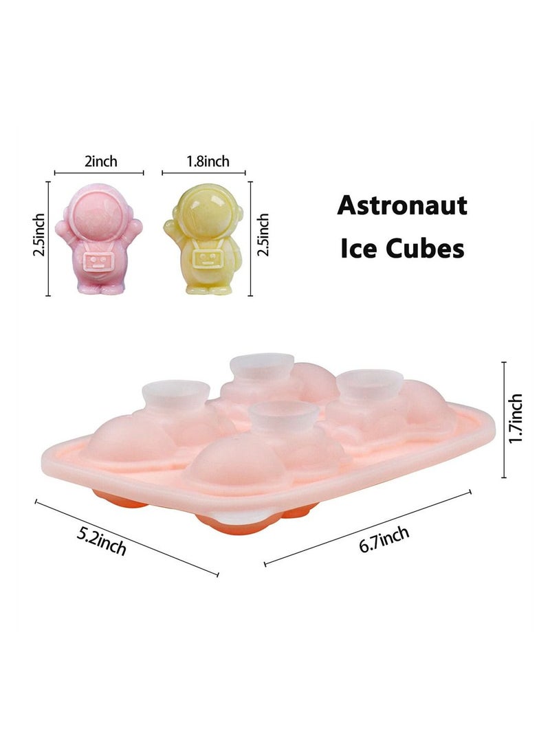 SYOSI - Astronaut Ice Cube Mold, Spaceman Shape Ice Cube Tray, 4 Astronaut Ice Balls for Chilling Drinks, Silicone Ice Mold Mold - Image 1