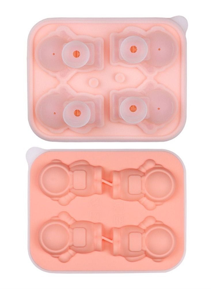 SYOSI - Astronaut Ice Cube Mold, Spaceman Shape Ice Cube Tray, 4 Astronaut Ice Balls for Chilling Drinks, Silicone Ice Mold Mold - Image 1