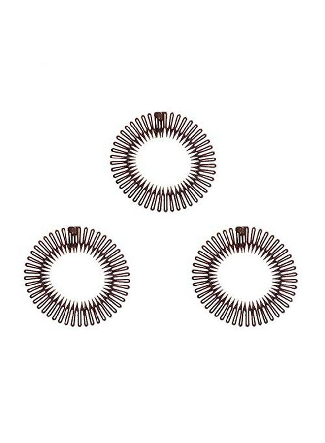 TUICARE Uicare 3Pieces Full Circular Stretch Comb Flexible Plastic Circle Comb Stretch Hair Comb Headband Hairband Holder For Women Girls - Image 1