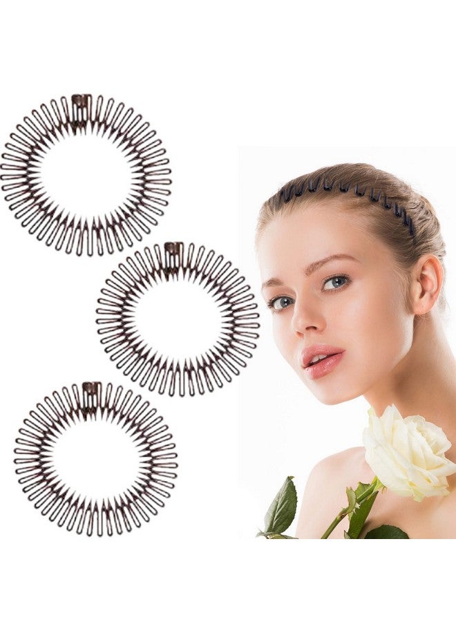 TUICARE Uicare 3Pieces Full Circular Stretch Comb Flexible Plastic Circle Comb Stretch Hair Comb Headband Hairband Holder For Women Girls - Image 4