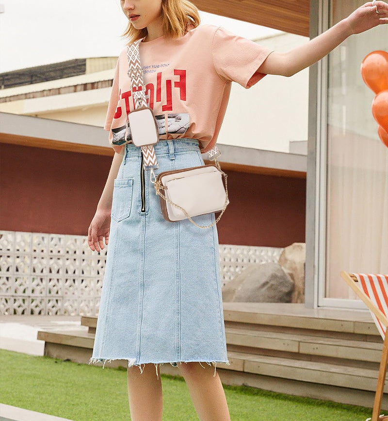 UTO Small Crossbody Bags for Women 3 in 1 Trendy Belt Purse Fashion Designer Mini Cute Sling Fanny Chest Pack - Image 2