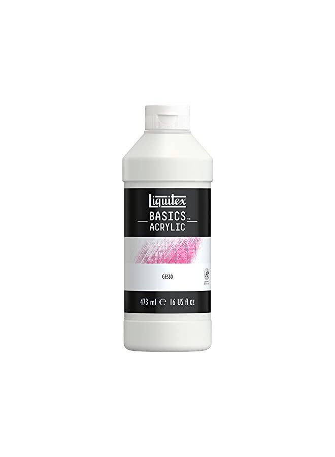 Liquitex ليكوتيكس باسيكس جيسو لتحضير السطح، 473 مل (16 أونصة) زجاجة، بيضاء - Image 1