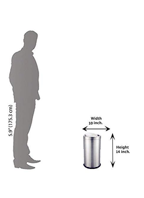 SWERTIA SWERTIA Satyaki Steels Stainless Steel Covered Swing Dustbin for Home and Kitchen Silver Paper Recycle Bin Trash Can with Metal Lid Garbage 10 x 14 in  - Image 4