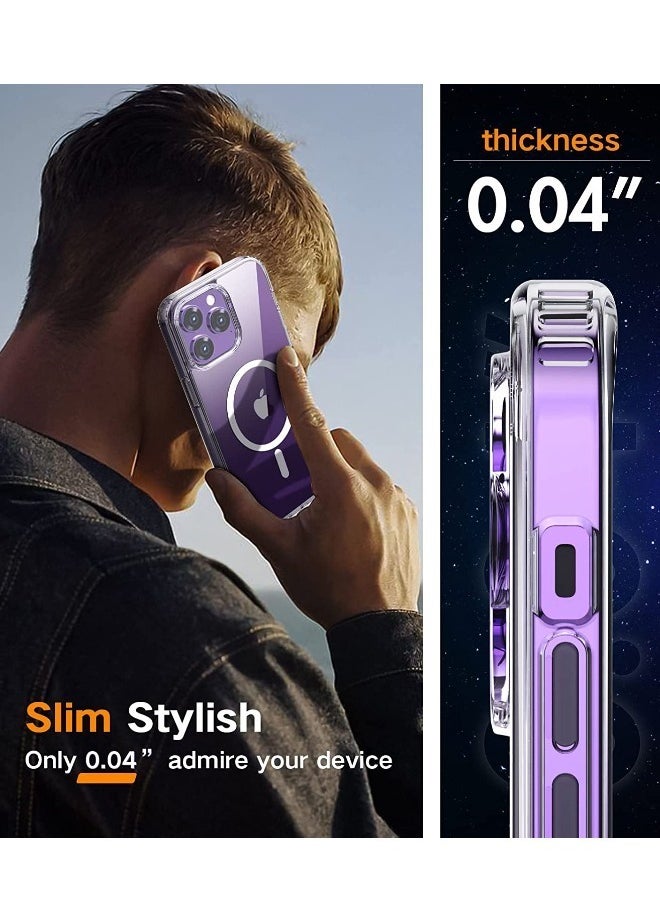 Sifa - iPhone 15 Pro Max Case, with 9H Tempered Glass Screen Protector + Camera Lens Protector, Ultra Thin Scratch Resistant Drop Anti-Yellowing Magnetic Back Cover for iPhone 15 Pro Max 2023 - Image 1