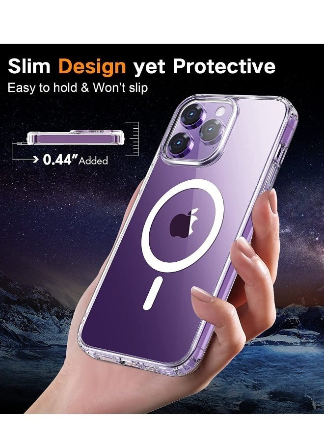 Sifa - iPhone 15 Pro Max Case, with 9H Tempered Glass Screen Protector + Camera Lens Protector, Ultra Thin Scratch Resistant Drop Anti-Yellowing Magnetic Back Cover for iPhone 15 Pro Max 2023 - Image 1