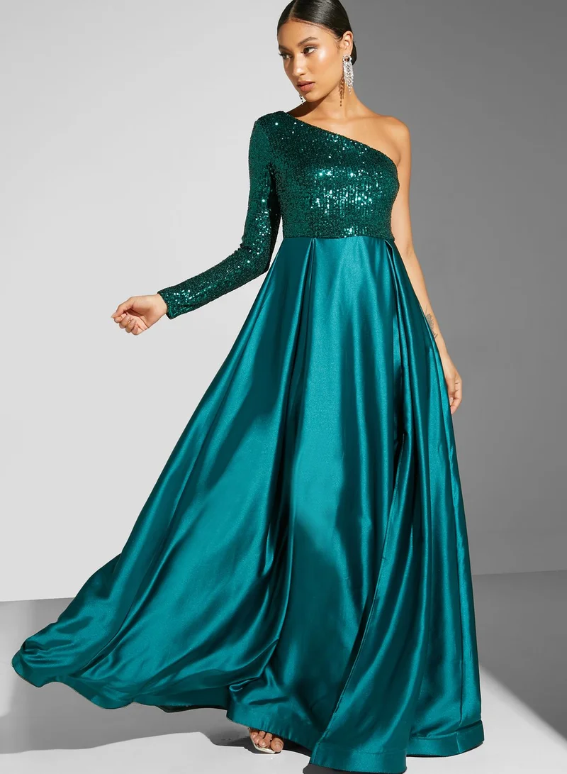 Namshi x Renee Farah One Shoulder Slit Dress
