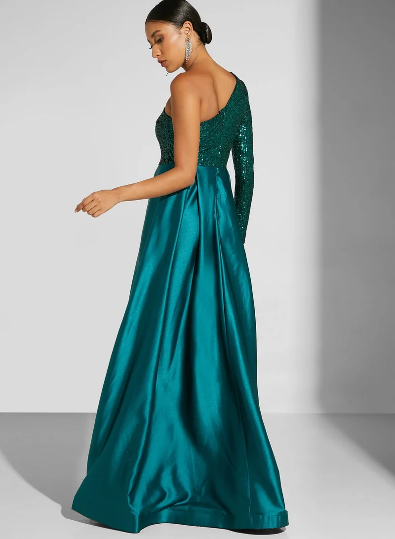 Namshi x Renee Farah One Shoulder Slit Dress