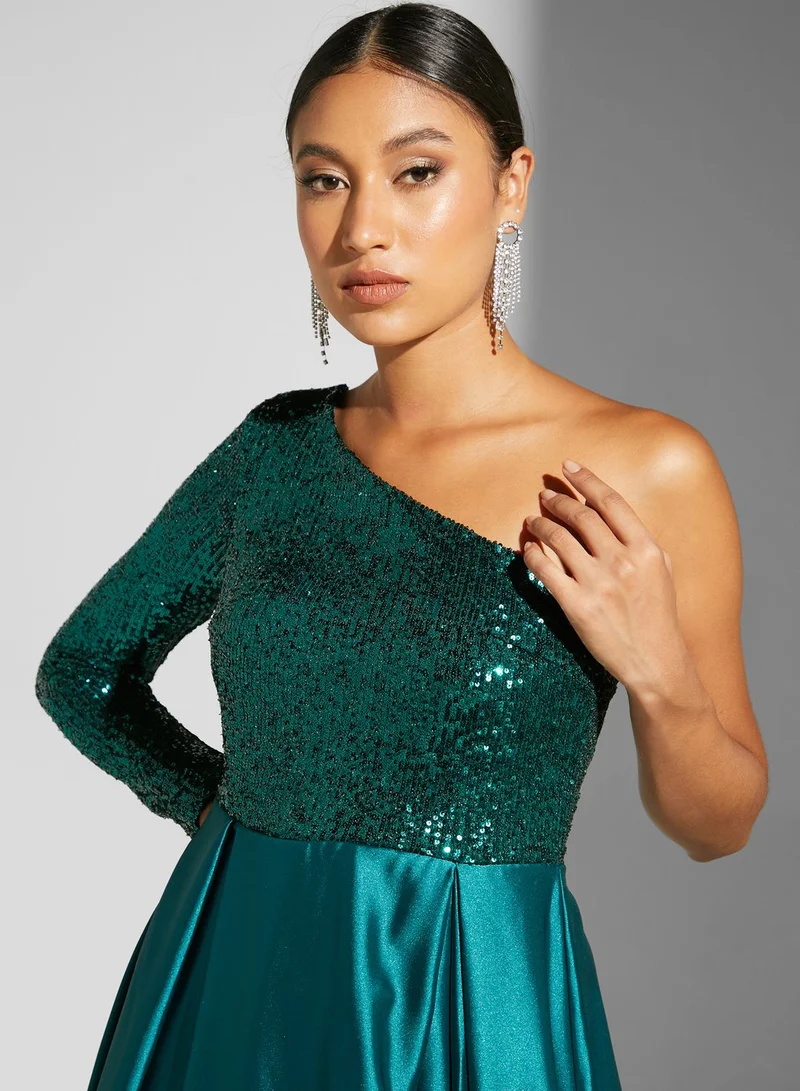 Namshi x Renee Farah One Shoulder Slit Dress