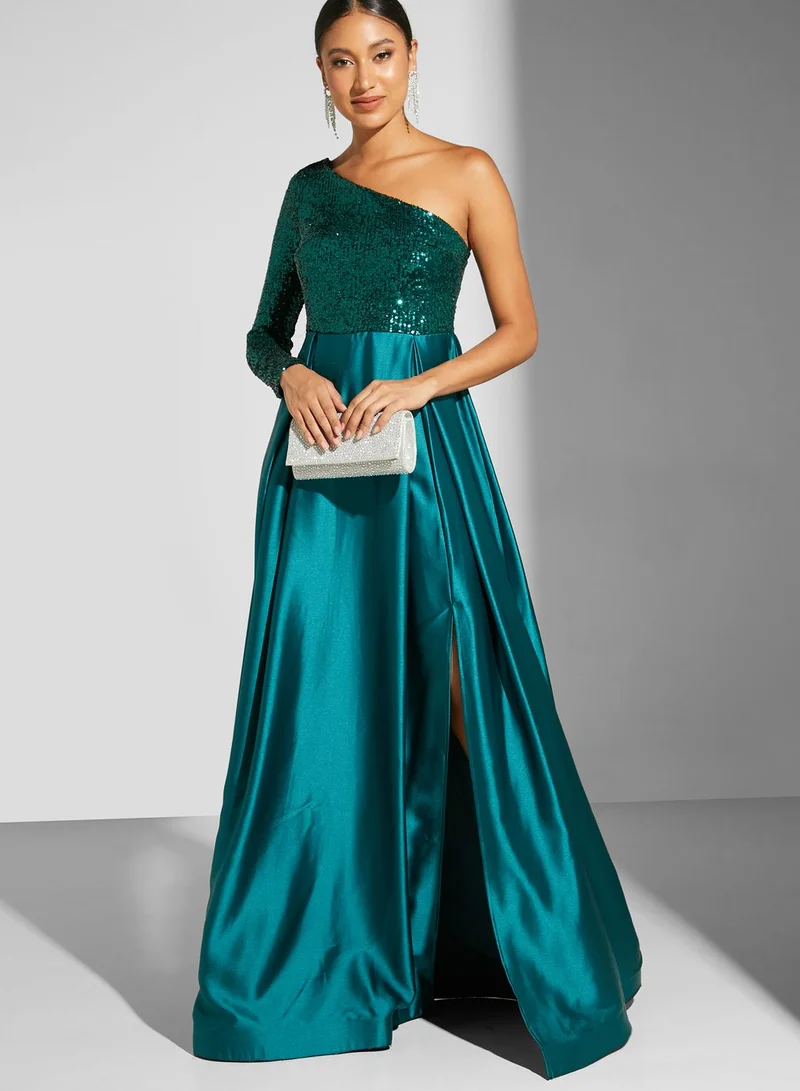Namshi x Renee Farah One Shoulder Slit Dress