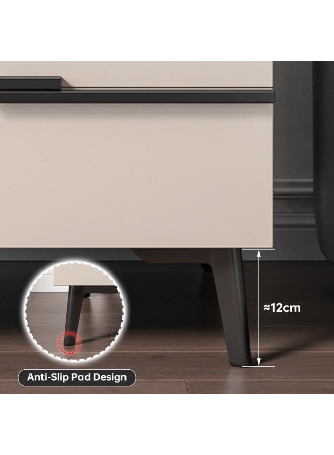 ALIVINGHOME Modern Minimalist Nightstand Bedside Table with 2 Drawers for Bedroom Living Room - Image 4