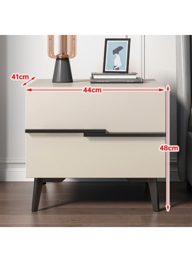 ALIVINGHOME Modern Minimalist Nightstand Bedside Table with 2 Drawers for Bedroom Living Room - Image 5