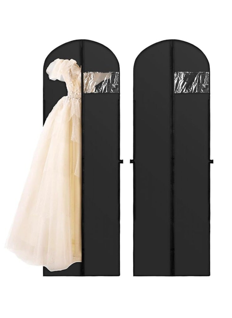 Beauenty 2 Pack Garment Bags Long Dress Bags Covers,Garment Covers Full length, Clothes Bags Hanging with Zip, Waterproof Foldable Long Clothes Covers Protector Bags for Closet Storage and Travel (180 x 60cm)  - Image 1