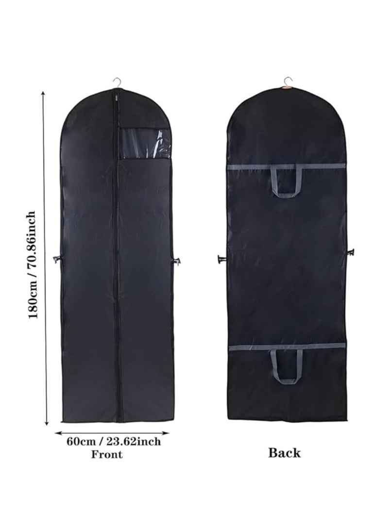 Beauenty 2 Pack Garment Bags Long Dress Bags Covers,Garment Covers Full length, Clothes Bags Hanging with Zip, Waterproof Foldable Long Clothes Covers Protector Bags for Closet Storage and Travel (180 x 60cm)  - Image 2
