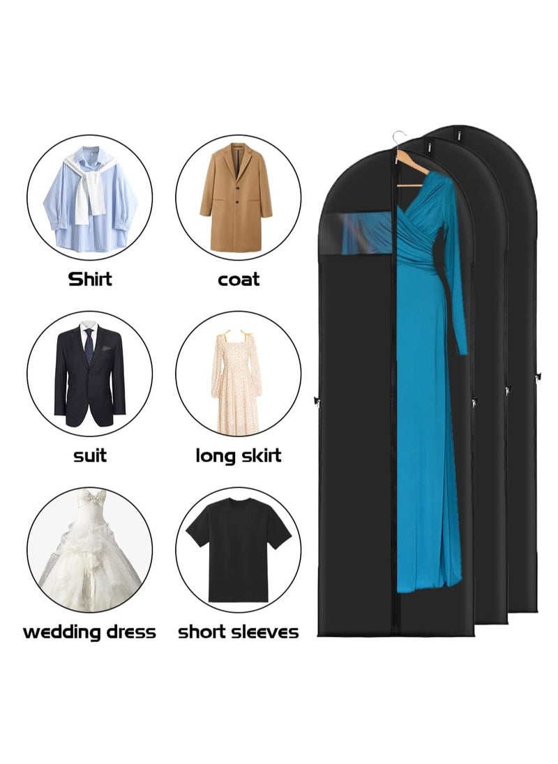 Beauenty 2 Pack Garment Bags Long Dress Bags Covers,Garment Covers Full length, Clothes Bags Hanging with Zip, Waterproof Foldable Long Clothes Covers Protector Bags for Closet Storage and Travel (180 x 60cm)  - Image 4