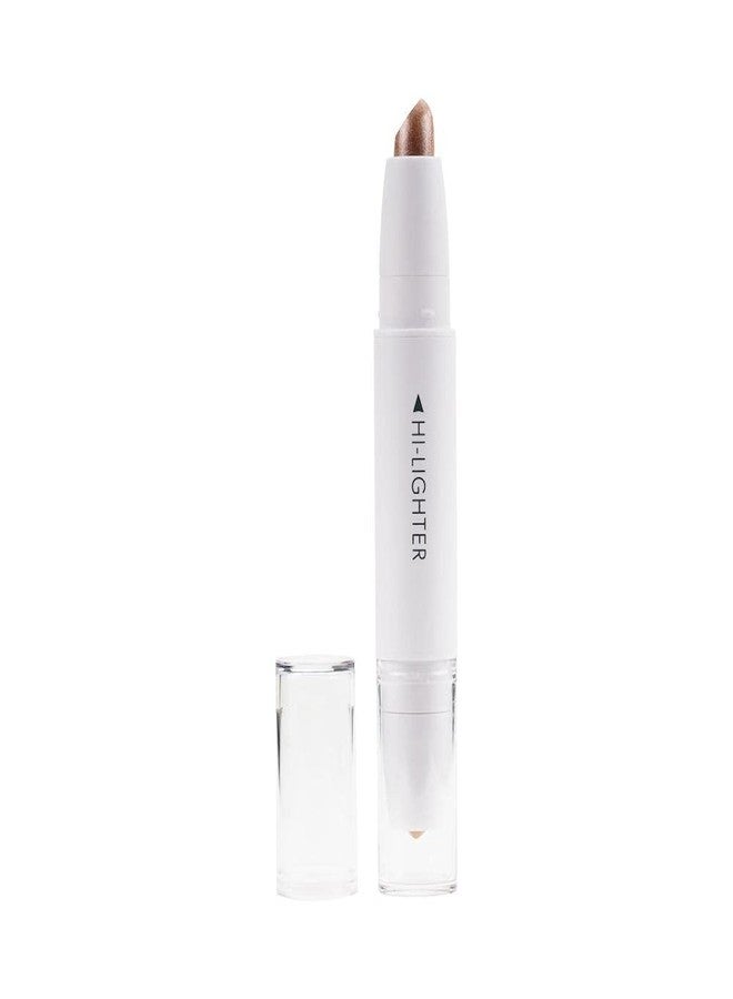 ليك قلم مكياج ثنائي LIQUE Active Highlighter & Eye Brightener، تركيبة نباتية كريمية قابلة للمزج، يخفي الهالات السوداء ويضيء العيون، خفيف الوزن، تأثير منعش، ذهبي وردي، 0.09 أونصة. - Image 1