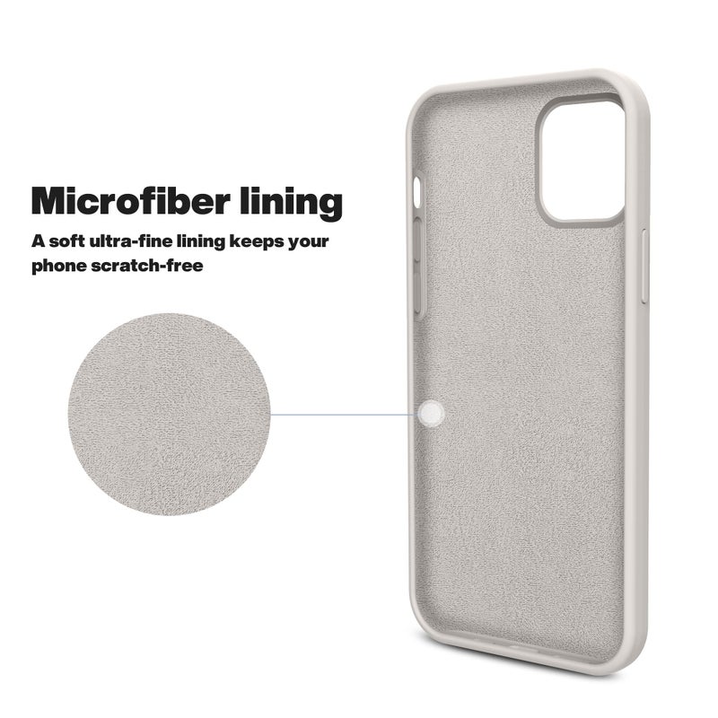 OTOFLY for iPhone 12 Pro Max Case (Slim Shockproof) (Military Grade Drop Protection) Soft Liquid Silicone with Anti-Fingerprint Phone Case,Stone - Image 5