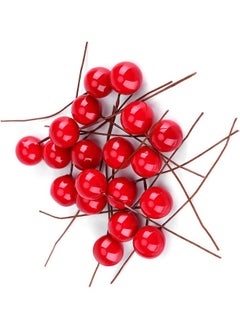 Webelkart Webelkart®️ Premium 20 Pcs Red Artificial Holly Berries Small and Big Size for Christmas Wreath Decorations Wreath Making Supplies Crafts, Christmas Tree Flower Decorations Christmas Table Decoration  - Image 2