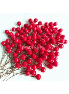 Webelkart Webelkart®️ Premium 20 Pcs Red Artificial Holly Berries Small and Big Size for Christmas Wreath Decorations Wreath Making Supplies Crafts, Christmas Tree Flower Decorations Christmas Table Decoration  - Image 3