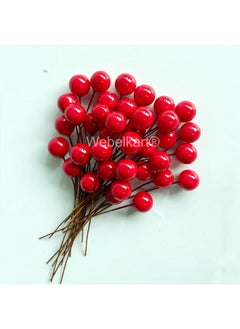 Webelkart Webelkart®️ Premium 20 Pcs Red Artificial Holly Berries Small and Big Size for Christmas Wreath Decorations Wreath Making Supplies Crafts, Christmas Tree Flower Decorations Christmas Table Decoration  - Image 5