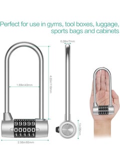 Rubik Padlock with 5 Numbers Combination Lock, Large Lengthened Beam Cabinet Door Handles Safety Locker for School Gym Luggage Travel Toolbox Closet Wardrobe Gate  - Image 5