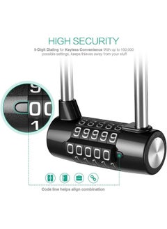 Rubik Padlock with 5 Numbers Combination Lock, Large Lengthened Beam Cabinet Door Handles Safety Locker for School Gym Luggage Travel Toolbox Closet Wardrobe Gate  - Image 2