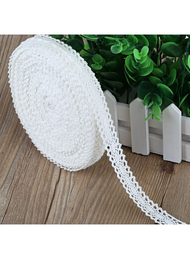 20 Meters Lace Ribbon, Cotton Crochet Lace Edging Trim Ribbon for Sewing Craft Wedding Bridal Dress Clothes Party Decoration DIY  - Image 5