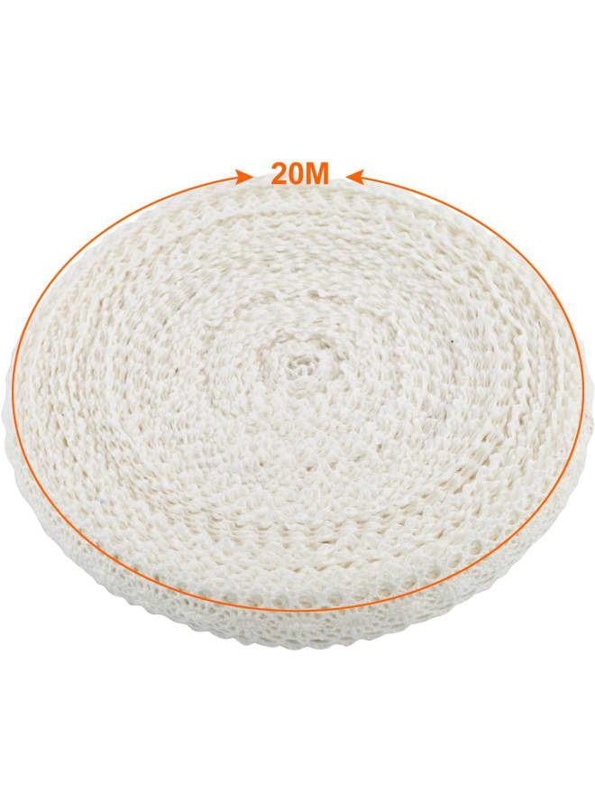 20 Meters Lace Ribbon, Cotton Crochet Lace Edging Trim Ribbon for Sewing Craft Wedding Bridal Dress Clothes Party Decoration DIY  - Image 3