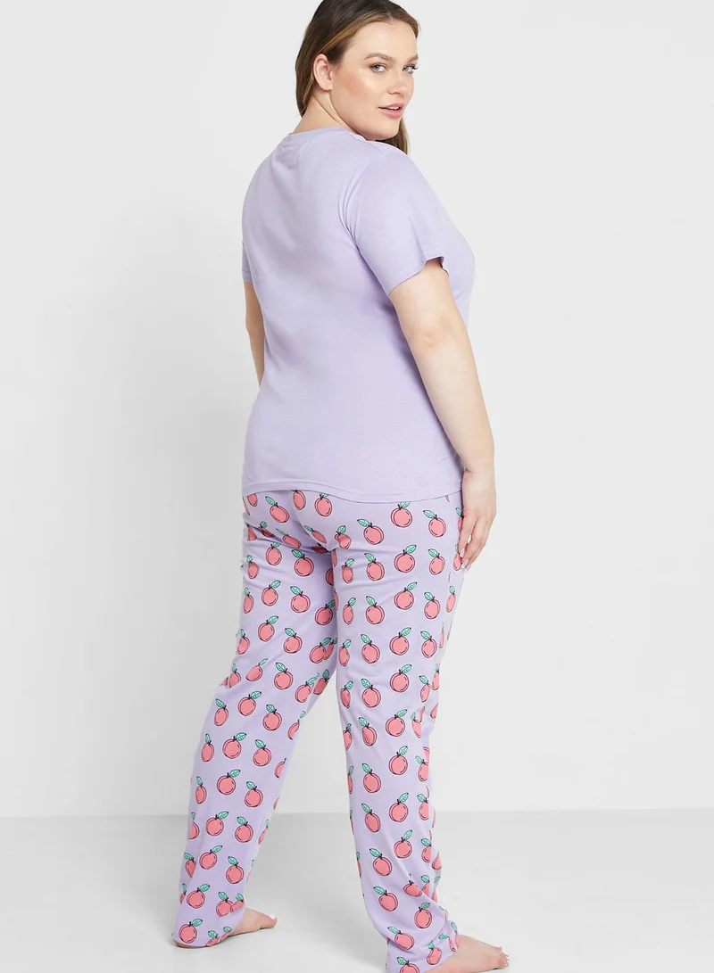 Ginger Plus Graphic Printed Pyjama Set