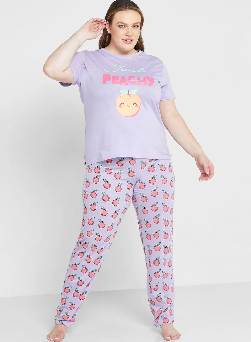 Ginger Plus Graphic Printed Pyjama Set