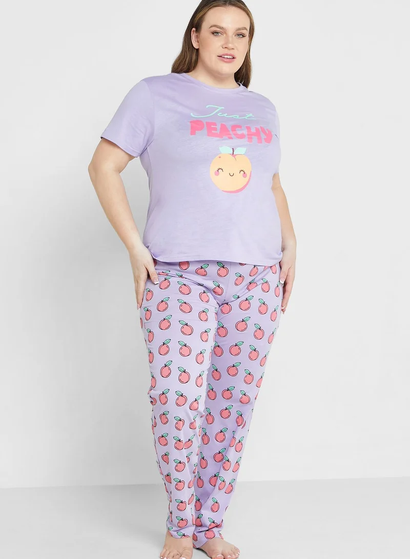 Ginger Plus Graphic Printed Pyjama Set