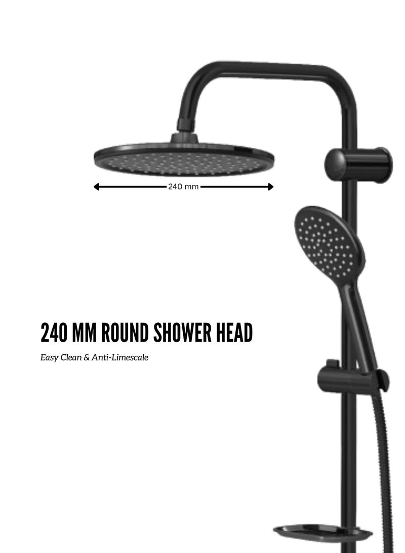 MAAT Deluxe Jet Black Rain Shower Set | Deluxe Jet Black Rain Shower Set | Premium Turkish Build  - Image 2