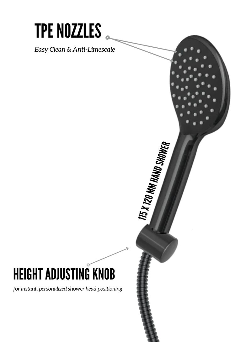 MAAT Deluxe Jet Black Rain Shower Set | Deluxe Jet Black Rain Shower Set | Premium Turkish Build  - Image 3