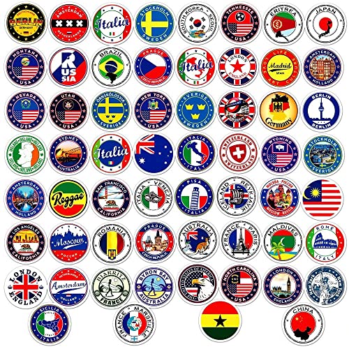 iDream Self-Adhesive World Travel Flag Logo Stickers (Set of 60) – Vibrant Collection for Laptops, Luggage, and Decor, Perfect for Travel Lovers and Flag Enthusiasts - Image 5