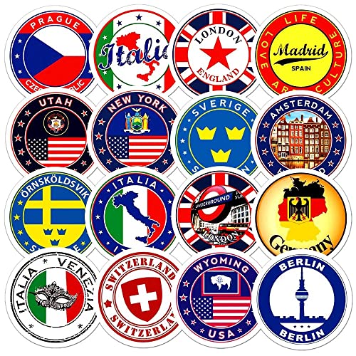 iDream Self-Adhesive World Travel Flag Logo Stickers (Set of 60) – Vibrant Collection for Laptops, Luggage, and Decor, Perfect for Travel Lovers and Flag Enthusiasts - Image 2