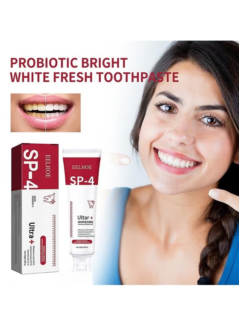 EELHOE Probiotic Toothpaste Sp-4 Brightening Whitening Toothpaste Protect Gums Fresh Breath Mouth Teeth Cleaning Health Tooth Care 30ml - Image 3