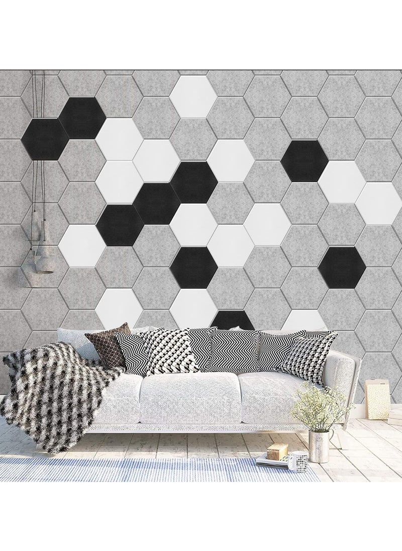 Jorunb - 12 Pack Acoustic Panels Sound Proof Foam Panels, Hexagon Soundproof Wall Panels Decorative Wall Panels Sound Absorbing Panels for Studio Office Home,Black - Image 1