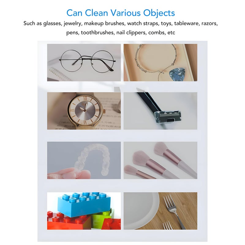 Ultrasonic Jewelry Cleaner with Advanced Technology Features:Professional Ultrasonic Device Rechargeable 360° Portable Glasses Cleaning Power for Your Jewelry - Image 3