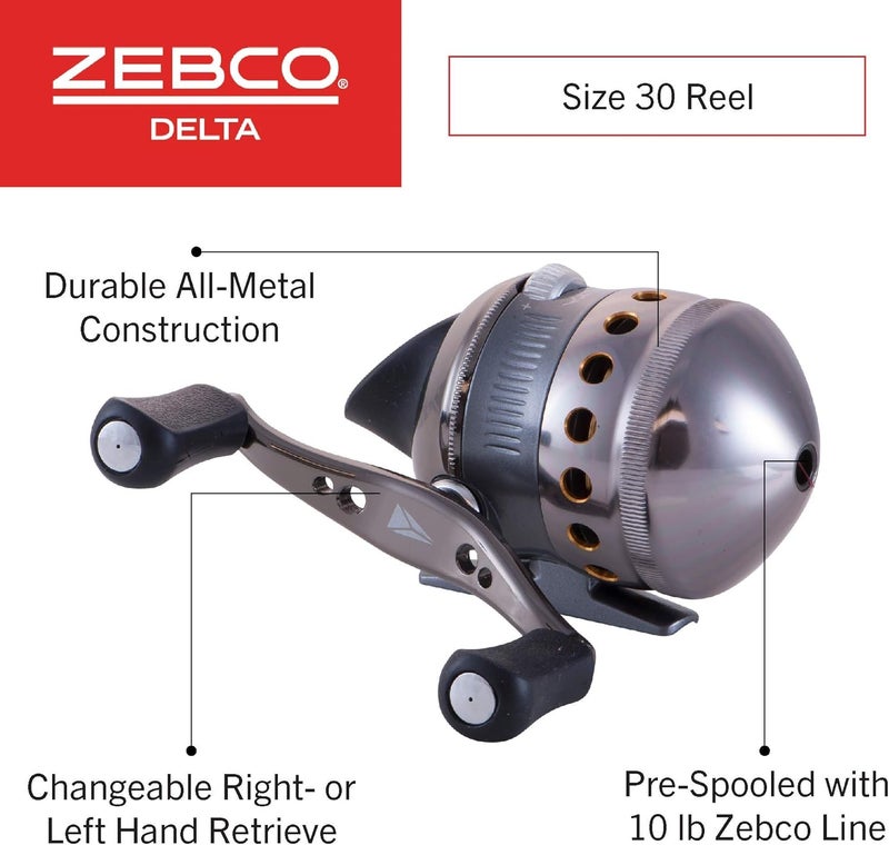 Zebco Delta Spincast Fishing Reel, 5 Bearings (4 Clutch), Instant Anti-Reverse with Dial-Adjustable Drag, All-Metal Gears - Image 2